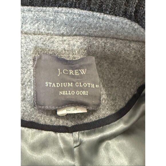 J.Crew Stadium Cloth Nello Gori Wool Double Breasted Top Of Waist Coat 4 Gray - Picture 5 of 6